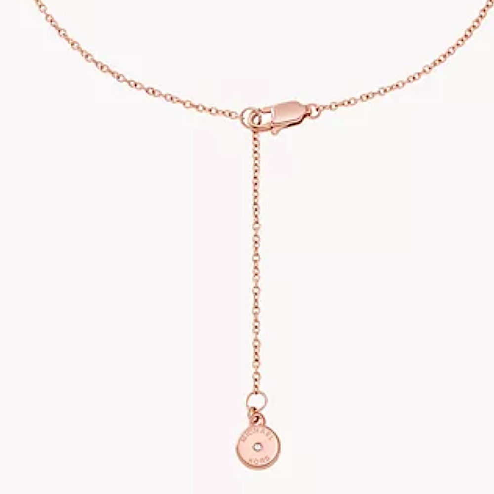 ✅MK Fashion Rose Gold-Tone Pendant Necklace+14k Slider Rose Gold Bracelet Set - Picture 4 of 8